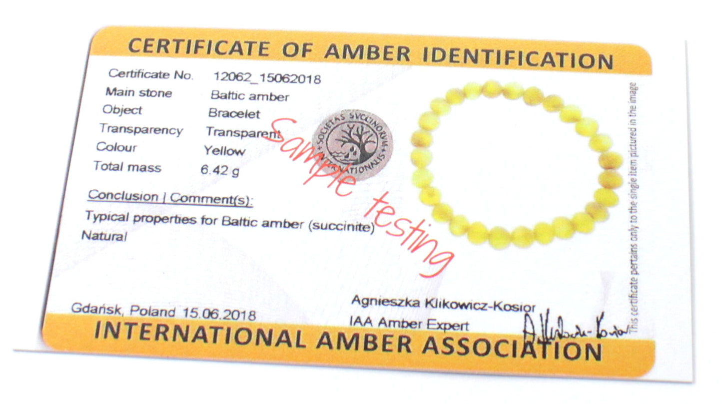 Unpolished Milky Amber Stretch Bracelet With Turquoise-4