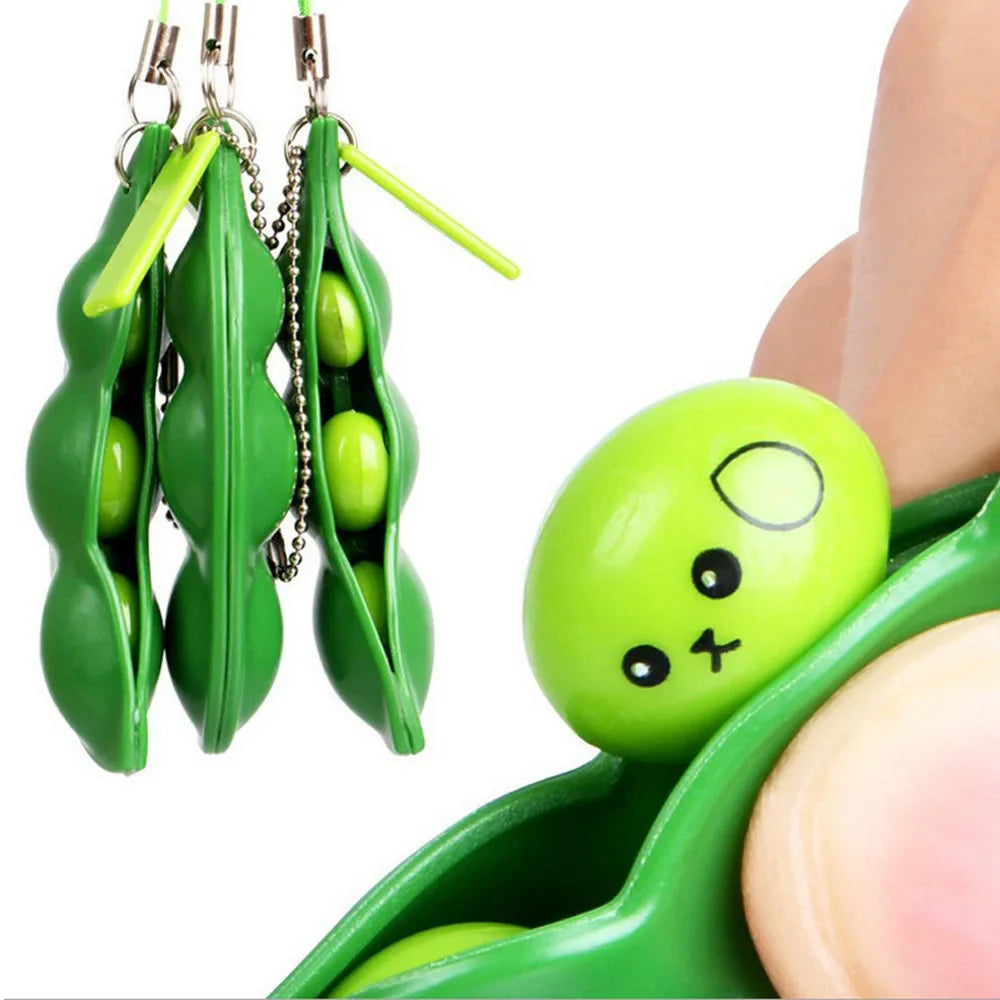 Fidget Toys Pack Edamame Stress Relief Keychain-0