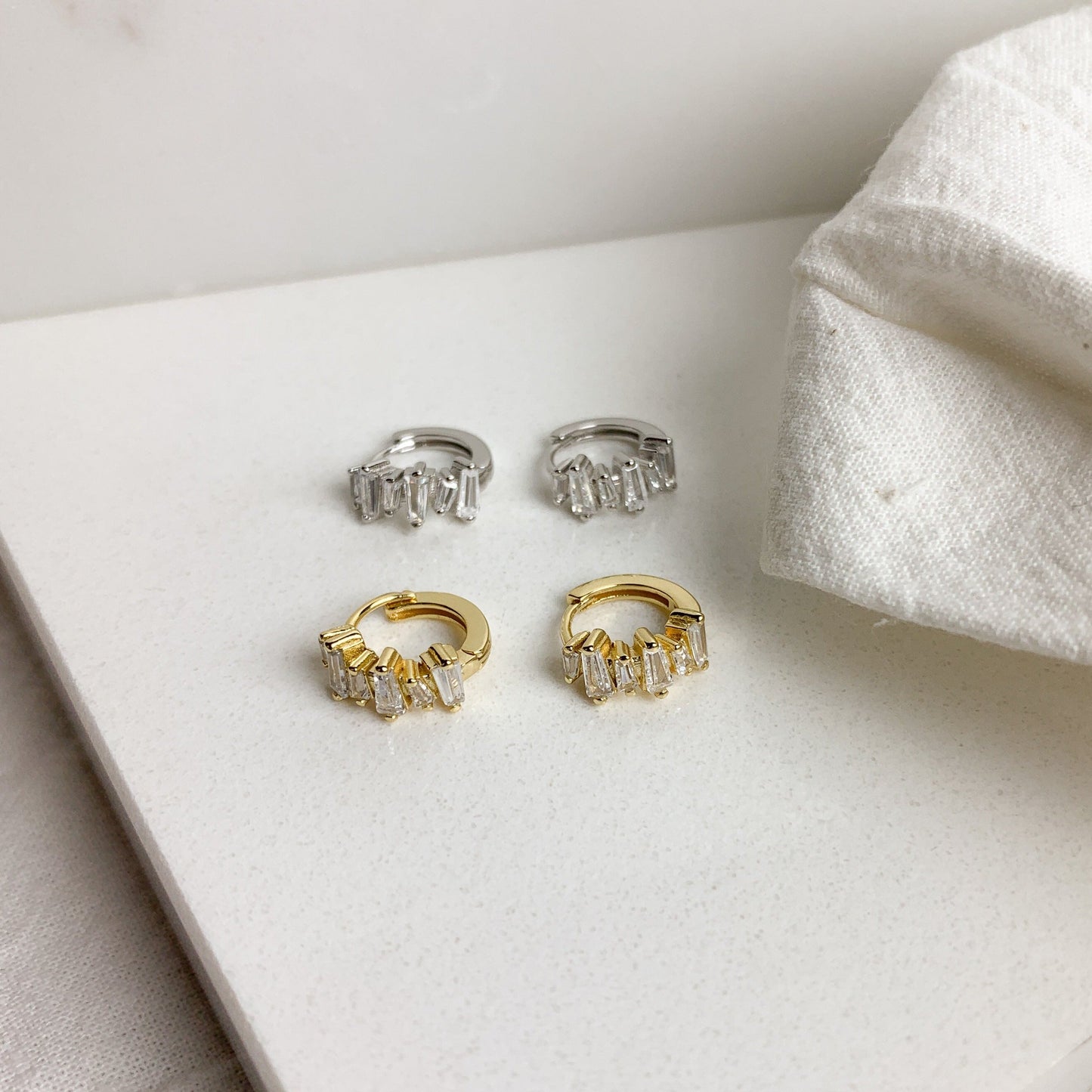 ELODIE HUGGIE HOOPS 1CM-2