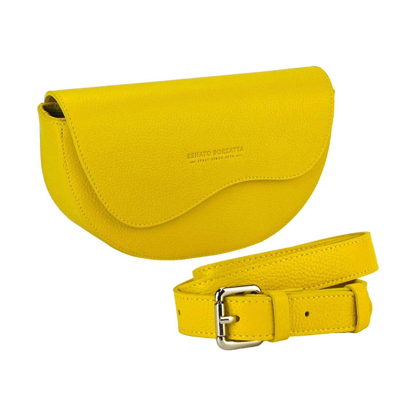 RENATO BORZATTA Yellow Rounded Shoulder Bag-0