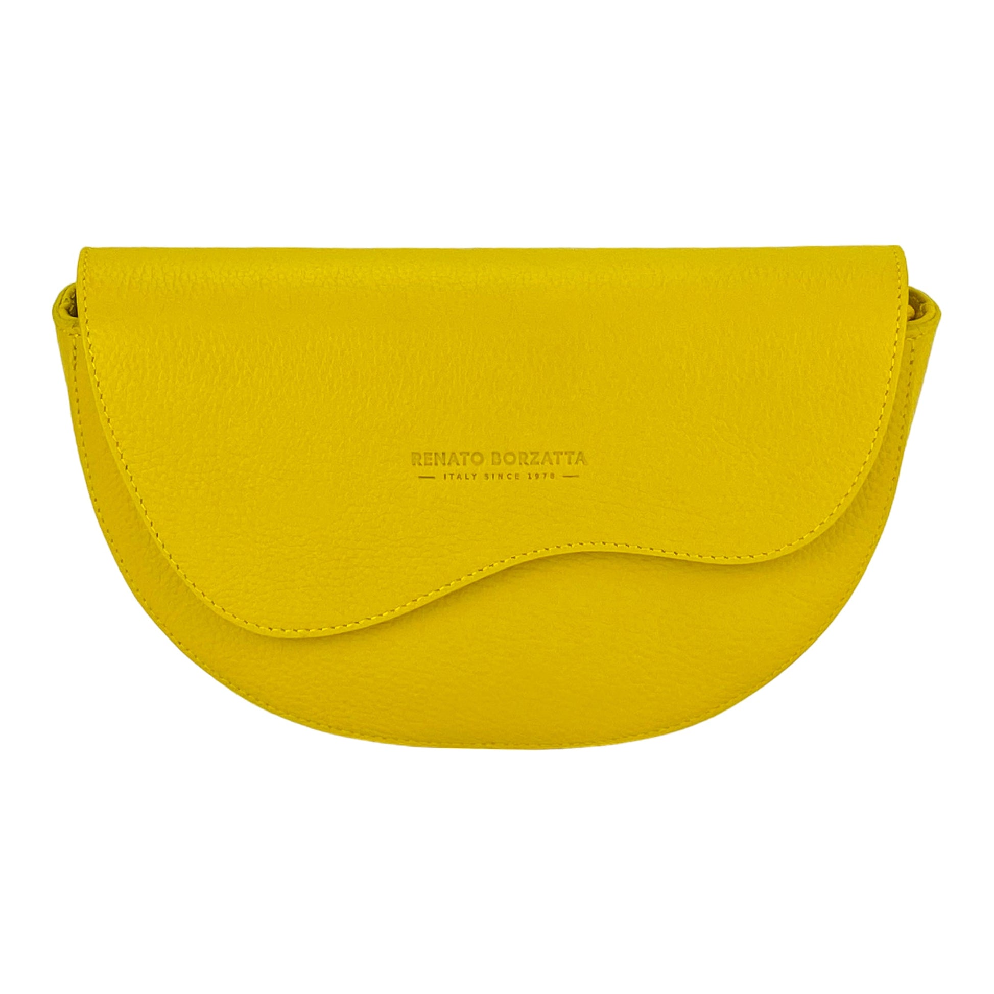 RENATO BORZATTA Yellow Rounded Shoulder Bag-1