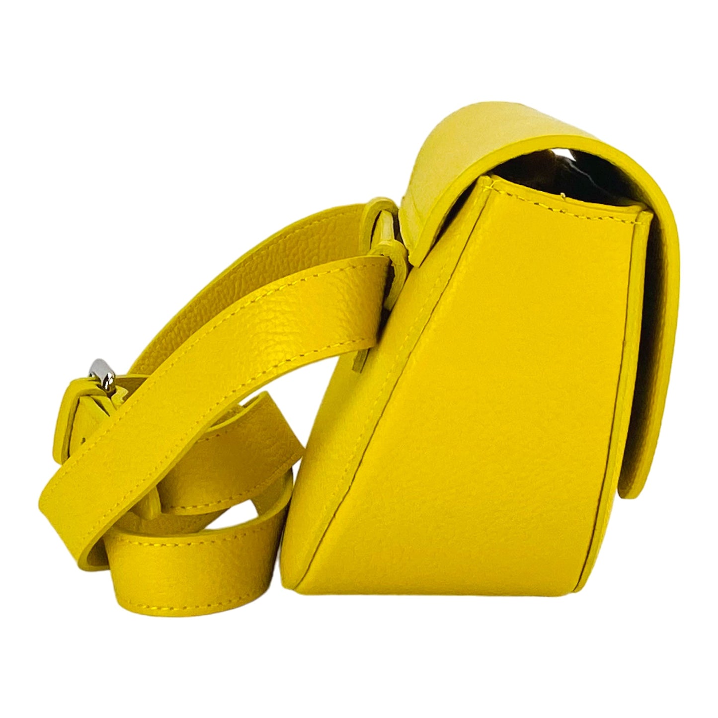 RENATO BORZATTA Yellow Rounded Shoulder Bag-4