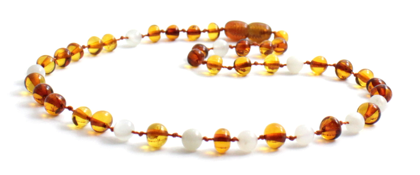 Baltic Amber & Moonstone Necklace-2