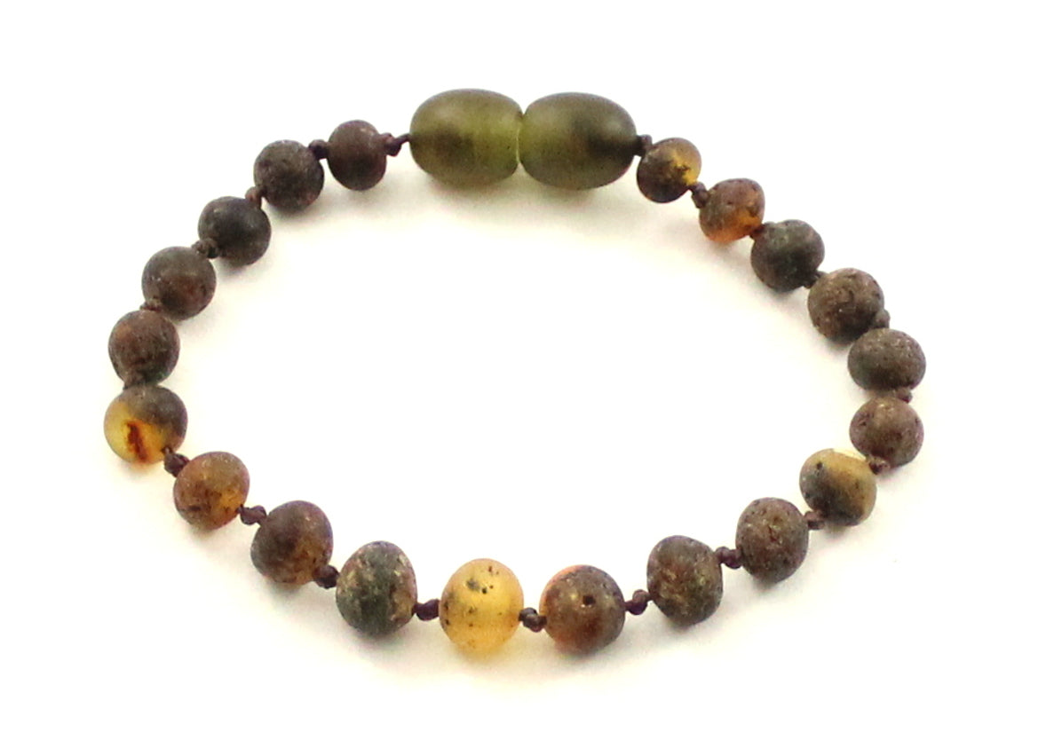 Amber Green Knotted Raw Bracelet Anklet-0