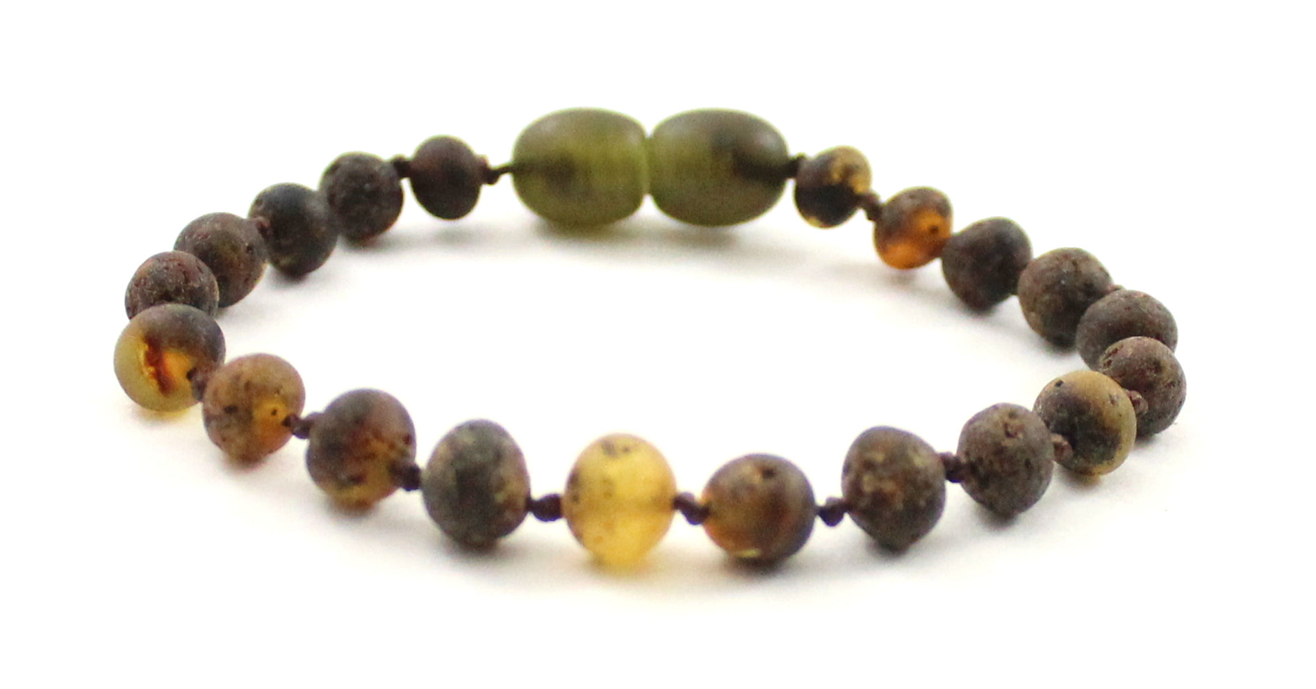 Amber Green Knotted Raw Bracelet Anklet-4