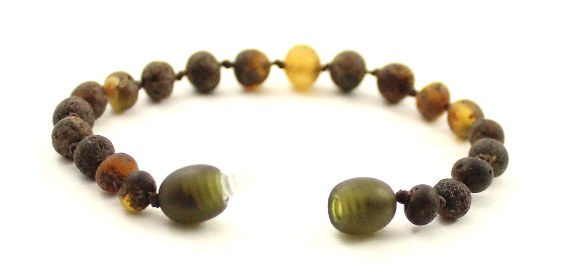 Amber Green Knotted Raw Bracelet Anklet-3