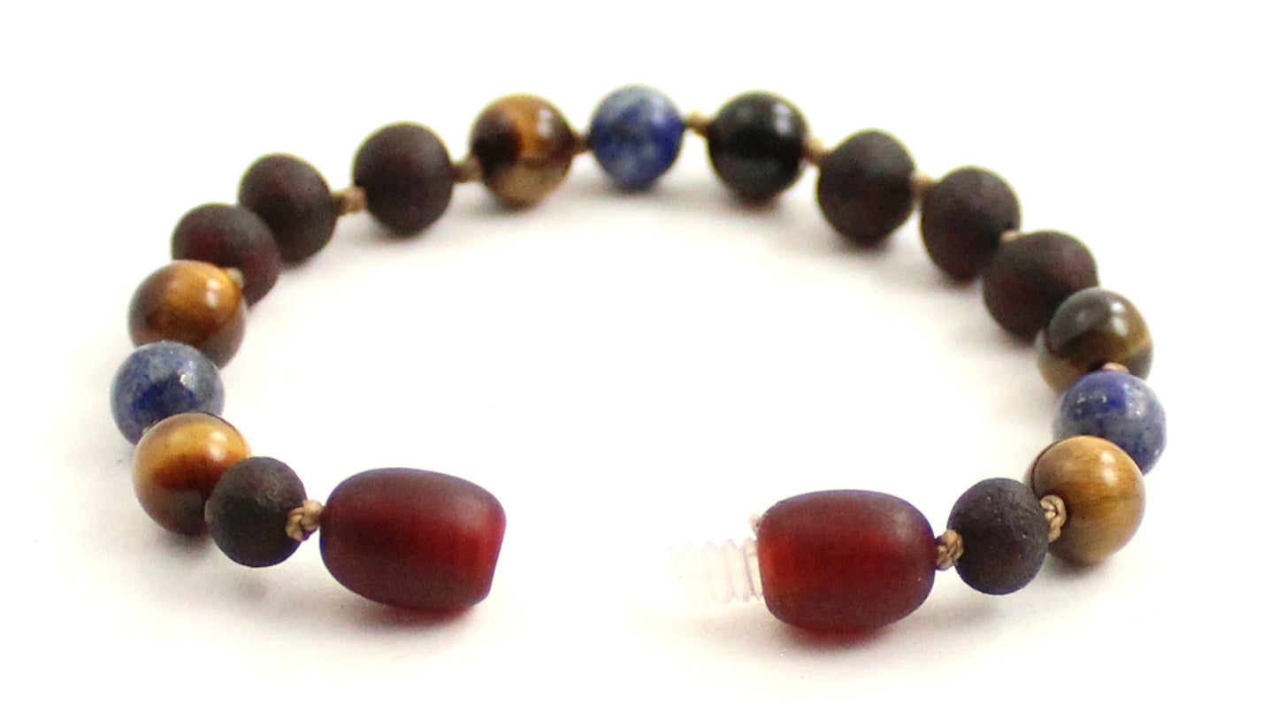 Amber and Tiger's Eye Anklets/Bracelets-3